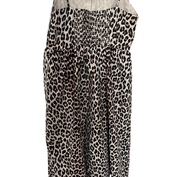 H & M Animal Print Midi Boho beach Linen Blend summer comfort dress - Picture 3 of 5